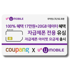 유심 U+ 유모바일 알뜰폰 일반유심 사은품 증정 4G/5G요금제 갤럭시S/아이폰15 사용가능