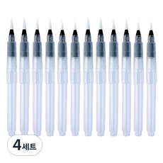 柔軟水彩筆 04筆尖 12種組, 150mm, 4組