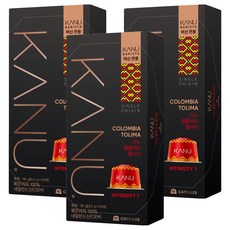 카누 바리스타 머신 전용 캡슐커피 콜롬비아 톨리마, 9.5g, 10개입, 3개