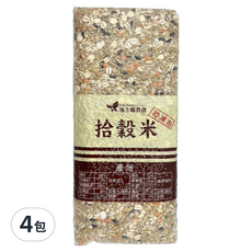 池上鄉農會 拾穀米1kg 4包組, 多種穀物混合, 免浸泡設計, 台灣產, 1kg, 4包