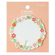 i-Marker 花圈便利貼 兔子造型 可移除黏貼 25張入 可愛便利貼 留言便條紙, 1入