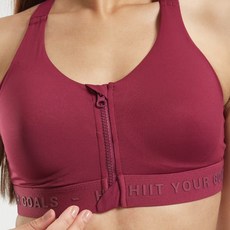 s-sportplus+ 9892 女款磨毛高領運動內衣 XL 酒紅色，前拉鍊高領設計，親膚舒適，展現優雅氣質