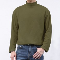 단군 남성용 무지 반폴라 오버핏니트