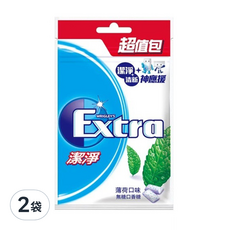 Extra 益齒達 潔淨無糖口香糖 5包 Set, 清新薄荷口味, 獨特藍色微粒配方, 140g, 2袋