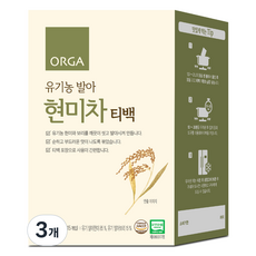 ORGA 유기농 발아 현미차 티백, 10g, 15개입, 3개