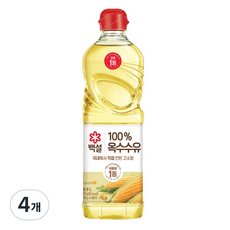 백설 옥수수유, 900ml, 4개