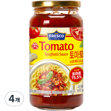 오뚜기 프레스코 토마토 스파게티소스, 600g, 4개