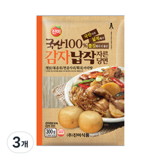 진미 국산감자 납작 자른당면, 300g, 3개