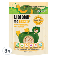 내아이애 순수 야채 단호박링 쌀과자, 단호박, 40g, 3개