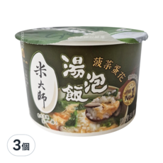 master mi 米大師 湯泡飯 菠菜蛋花, 129g, 3入