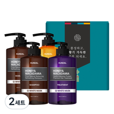 쿤달 헤어바디 4구 명절선물세트 A 화이트머스크향, 2세트