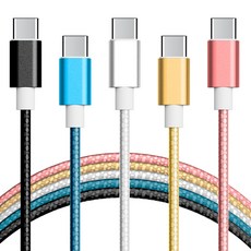 구스페리 C타입 to USB 고속충전 케이블, 2m, 혼합색상, 5개