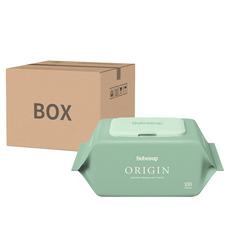 Bebesup Origin 嬰幼兒濕紙巾 10包, 超純水, 硬殼掀蓋設計, 雙層密封, 柔軟質地, 100張, 50gsm