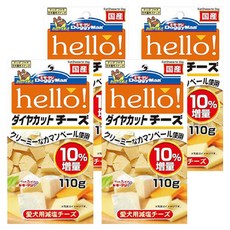 DoggyMan 多格漫 犬用Hello角切塊 零食, 起司, 110g, 4包