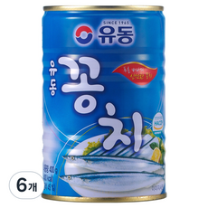 유동 꽁치 통조림, 400g, 6개