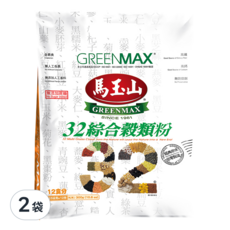 馬玉山 32綜合穀類粉, 不含蔗糖和人工色素, 充氮保鮮, 冷熱沖泡皆宜, 12包/袋, 25g, 2袋