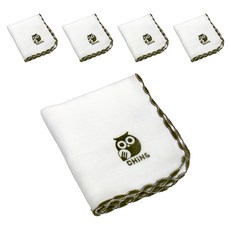 親親CCTOY 台灣製 紗布毛巾口水巾小方巾 SI-06 白色 5入組 - 柔軟吸水透氣, 5入