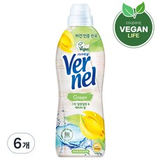 버넬 그린 고농축 섬유유연제 일랑일랑 앤 베티버 본품 6개 900ml