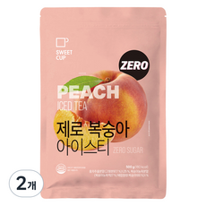 스위트컵 제로 복숭아 아이스티 파우더, 500g, 2개, 1개입