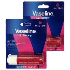 Vaseline 凡士林護唇膏，高效潤澤，保持雙唇水嫩，深層滋潤，修護唇部肌膚，重現光澤，恢復自然水嫩, 玫瑰潤色, 4.8g, 2支