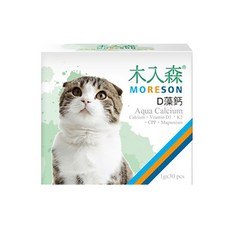 MORESON 木入森 貓咪D藻鈣, 含維生素D3 K2, CPP+Magnesium, 1g x 30包/盒, 照顧骨骼牙齒發展, 起司風味, 1盒