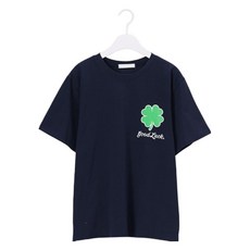 Chic Fox 女款Good Luck四葉草印染T恤, 海軍藍