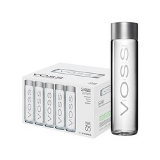 VOSS 芙絲 挪威天然礦泉水 玻璃瓶裝 375ml 24瓶1箱, 24瓶