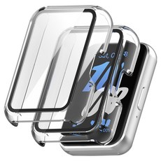 KANTAM Galaxy Fit 3適用全覆蓋強化玻璃保護殼 2入組, 2個, 透明+透明