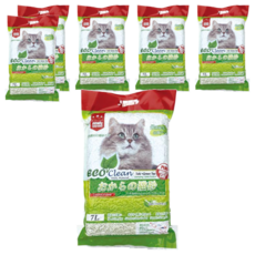 ECO Clean 豆腐貓砂,綠茶,7L,6袋,天然豆腐砂,快速凝結,可沖馬桶