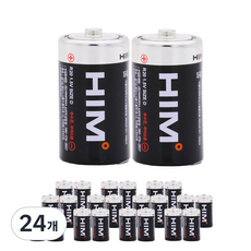 힘 D형R20 망간건전지, 2개입, 24개 2개입, 24개