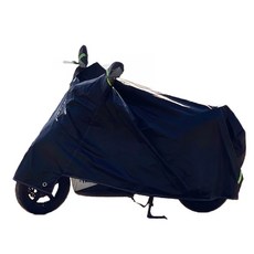 機車車罩 素色 有耳款, 190T滌綸布, 黑銀色, 四季通用, M, 黑色