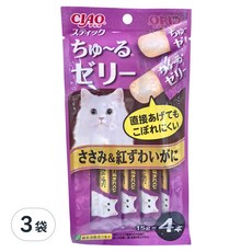 INABA 寒天肉泥,雞肉+紅松葉蟹, 4條, 60g, 12條