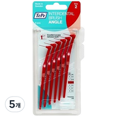 테페 ㄱ자형 치간칫솔 인터덴탈 브러쉬 앵글 0.5mm 빨강, 6개입, 5개