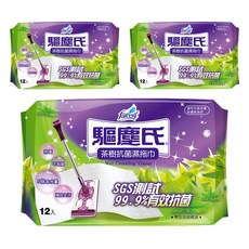 farcent 花仙子 驅塵氏 茶樹抗菌濕拖巾 12張, 3包