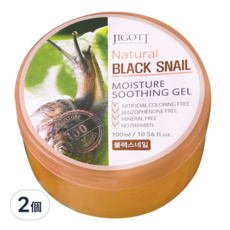 JIGOTT 舒緩保濕凝膠系列, 天然黑蝸牛精華, 保濕調理, 無添加, 300ml, 2個