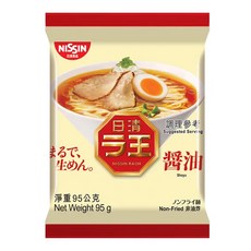 NISSIN 日清 拉王 非油炸速食麵 醬油 95g, 5包