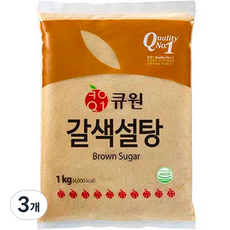 큐원 갈색설탕, 1kg, 3개