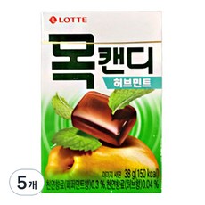 롯데제과 목캔디 허브민트, 38g, 5개