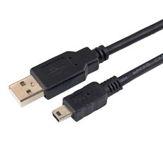 POLYWELL 寶利威爾 USB2.0 USB-A-Mini-USB 充電傳輸線, 1m, 黑色, 1條