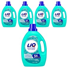 리큐 진한겔 딥클린 트리플 파워 드럼용 액상세제 본품, 3.5L, 5개