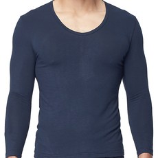 LIUKOO 煙斗 蓄熱保暖V領衫, L, 丈青