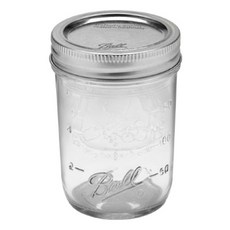 Ball 梅森罐 窄口玻璃瓶 Set 12, 236ml x 12入, 寬口設計好填裝, 12個