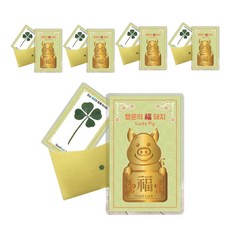 幸運符號幸運禮物四葉三葉草花卡片組, 幸運豬, 4套