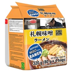 AceCOOK 日式泡麵 札幌味噌風味 Set，粗厚麵條，濃厚味噌風味, 4包