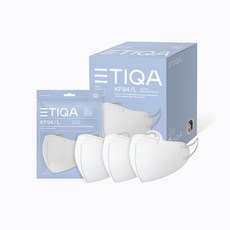 ETIQA 라운드 베이직 보건용 마스크 대형 KF94 백색, 3개입, 8개