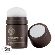 THE FACE SHOP 菲詩小舖 遮色氣墊髮粉，防水，吸油，含何首烏和黑豆成分，02 Dark Brown, 02深棕色, 5罐