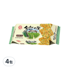 中祥 自然之顏 紫菜蘇打餅, 香脆涮嘴, 嚴選紫菜青蔥, 清爽香酥, 120g, 4包