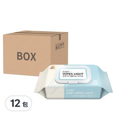 comet Light系列 嬰兒濕紙巾 掀蓋式, 30張, 12包