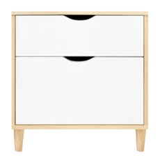 HOPMA 合馬家具 微笑二抽斗櫃 (楓木配白), W486XD401XH538mm, 54cm, 2個