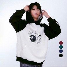 엘리메노 남녀공용 EL 갬블 래글런 라인 오버핏 후드티셔츠